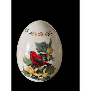 Danbury Mint Roger Tory Peterson Porcelain Songbird Egg Scarlet Tanager 1995